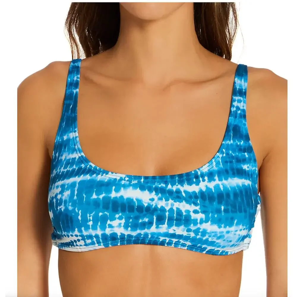 Vince Camuto Side Lace Bikini Top - Blue Tie Dye - Small - NWT